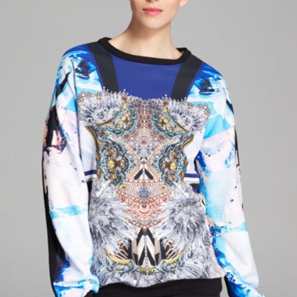 Clover Canyon Neoprene Crystal Corset Sweatshirt Size S Retail $225 - Picture 12 of 12